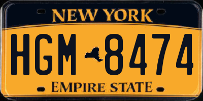 NY license plate HGM8474