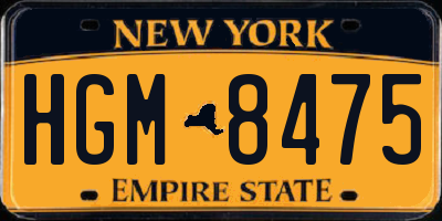NY license plate HGM8475