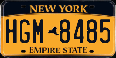 NY license plate HGM8485