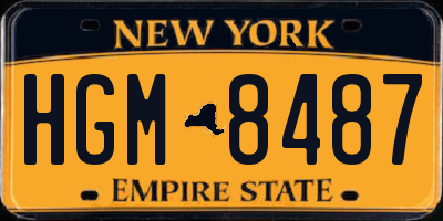 NY license plate HGM8487