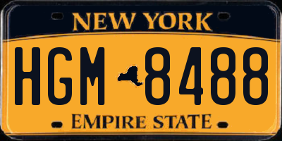 NY license plate HGM8488