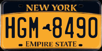 NY license plate HGM8490