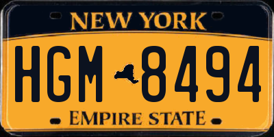 NY license plate HGM8494