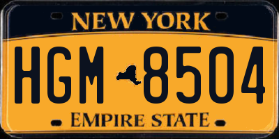 NY license plate HGM8504