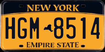 NY license plate HGM8514