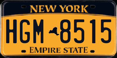 NY license plate HGM8515