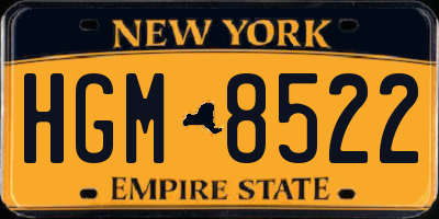NY license plate HGM8522