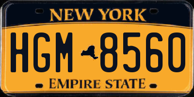 NY license plate HGM8560