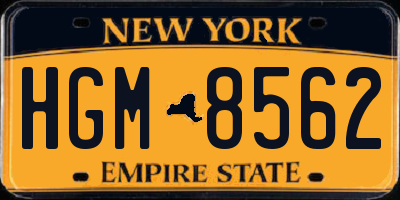 NY license plate HGM8562