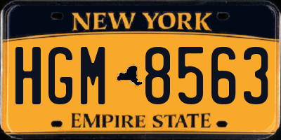 NY license plate HGM8563