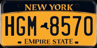 NY license plate HGM8570