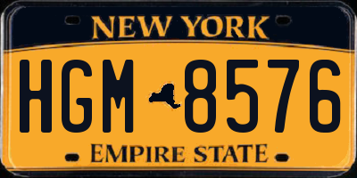 NY license plate HGM8576