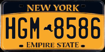 NY license plate HGM8586