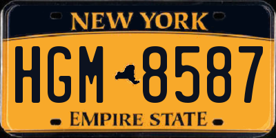 NY license plate HGM8587