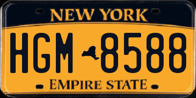 NY license plate HGM8588