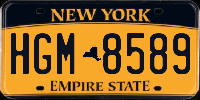 NY license plate HGM8589