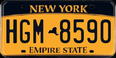 NY license plate HGM8590