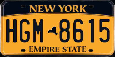 NY license plate HGM8615