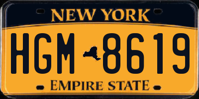 NY license plate HGM8619