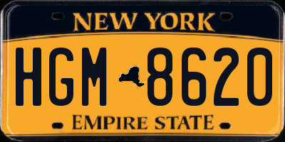 NY license plate HGM8620