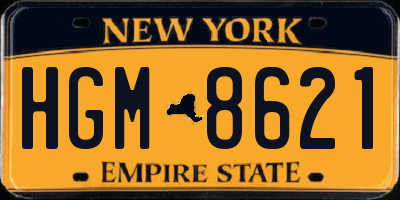 NY license plate HGM8621