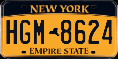 NY license plate HGM8624