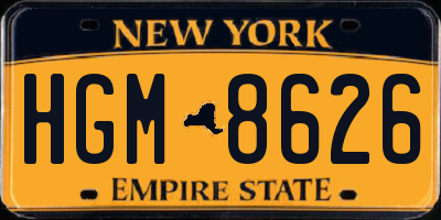 NY license plate HGM8626