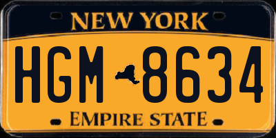 NY license plate HGM8634