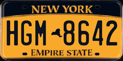NY license plate HGM8642