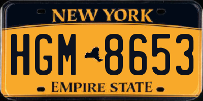 NY license plate HGM8653