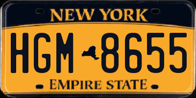 NY license plate HGM8655