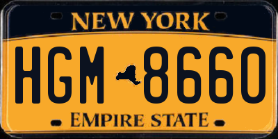 NY license plate HGM8660