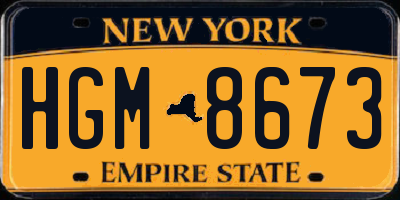 NY license plate HGM8673
