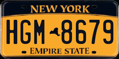 NY license plate HGM8679