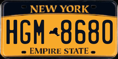 NY license plate HGM8680