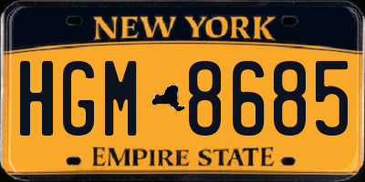 NY license plate HGM8685