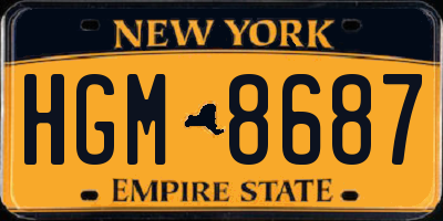 NY license plate HGM8687