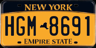 NY license plate HGM8691