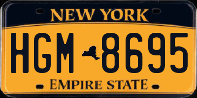 NY license plate HGM8695