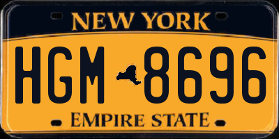 NY license plate HGM8696