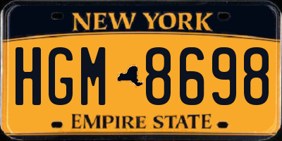 NY license plate HGM8698