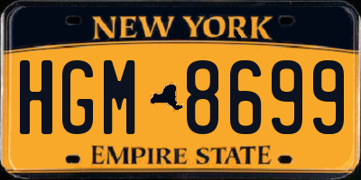 NY license plate HGM8699