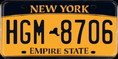 NY license plate HGM8706