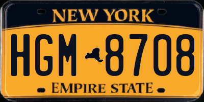 NY license plate HGM8708