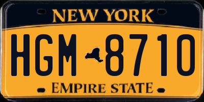 NY license plate HGM8710