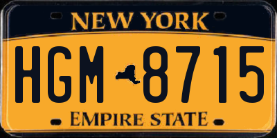 NY license plate HGM8715