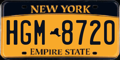 NY license plate HGM8720