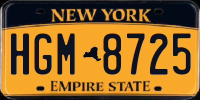 NY license plate HGM8725