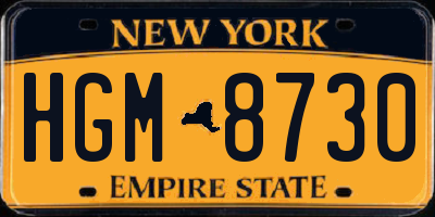 NY license plate HGM8730