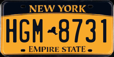 NY license plate HGM8731